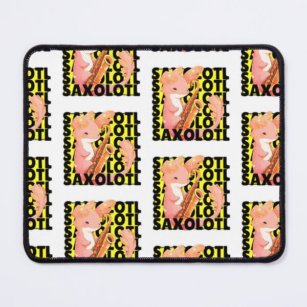 Item preview, Yellow Saxolotl Axolotl Sticker Design with Hard Edges by ZeesDesign on Redbubble designed and sold by ZEESDESIGN.