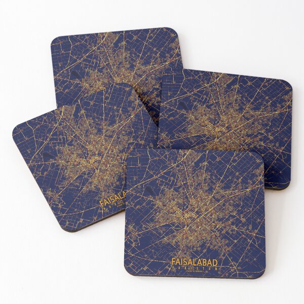 Item preview, Faisalabad, Punjab, Pakistan Map -  City At Night designed and sold by deMAP.