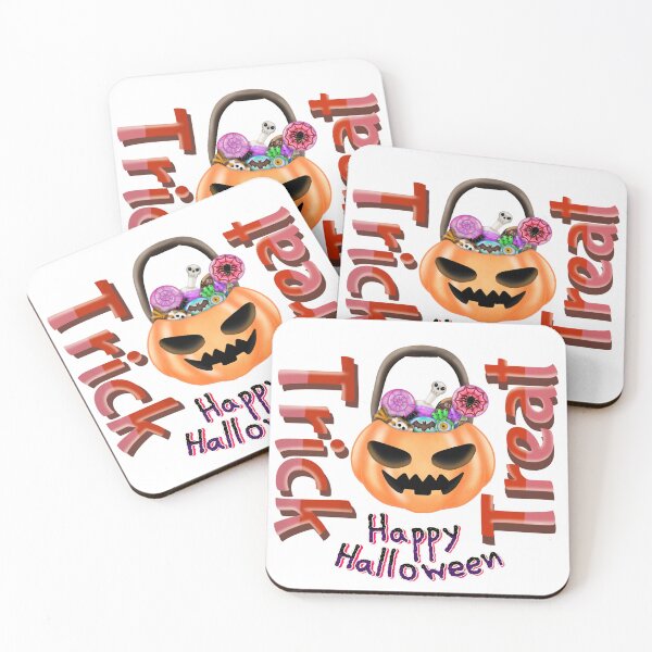 Item preview, Trick or treat happy Halloween text and illustration  designed and sold by Florencute.