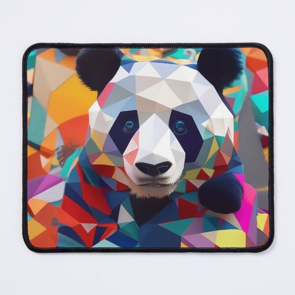 Item preview, Whimsical Geometric Panda - Playful Artistry of Colorful Shapes designed and sold by Freak-Scene.