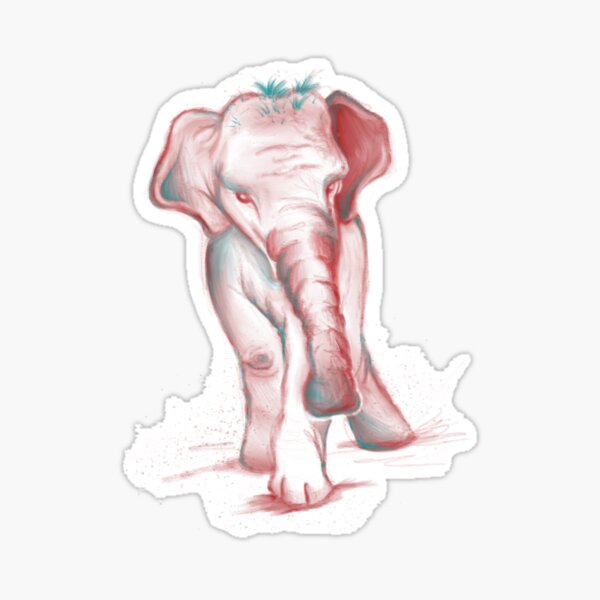 Lone Elephant Taking a Stroll Sticker