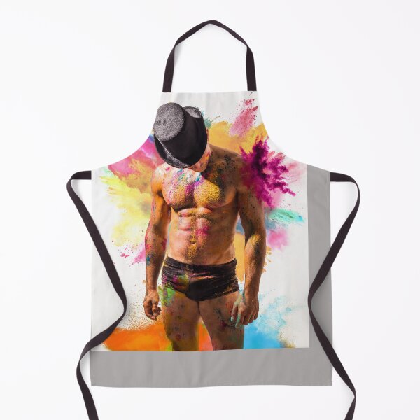 Item preview, Muscular man shirtless with skin painted with Holi colors designed and sold by Mercurius-M.