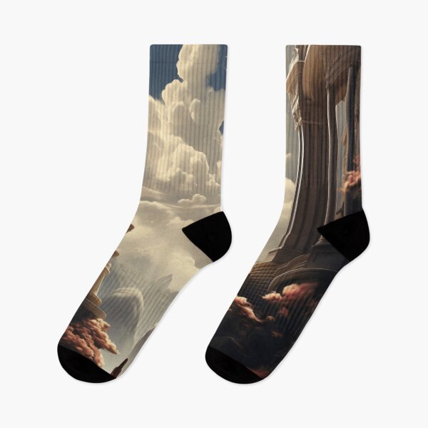 Item preview, Ascension: A Lone Traveler Amidst Heaven's Clouded Columns designed and sold by oanaunciuleanu.