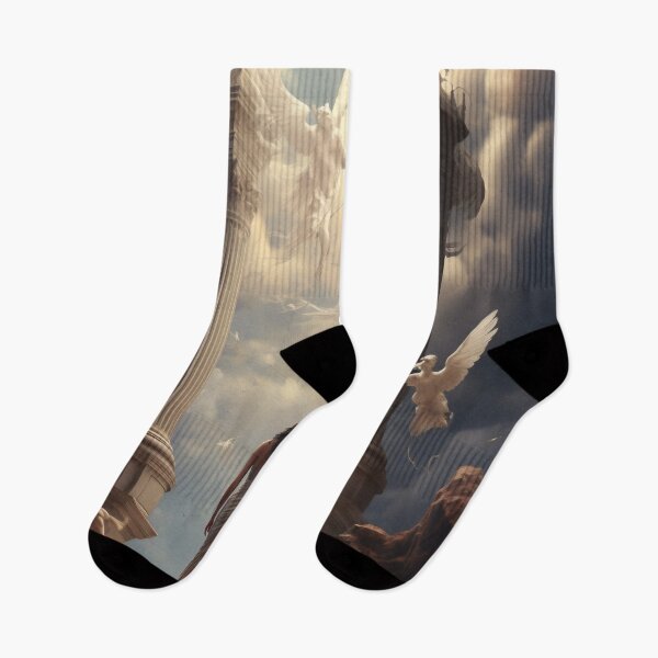 Item preview, Ascension: A Lone Traveler Amidst Heaven's Clouded Columns designed and sold by oanaunciuleanu.