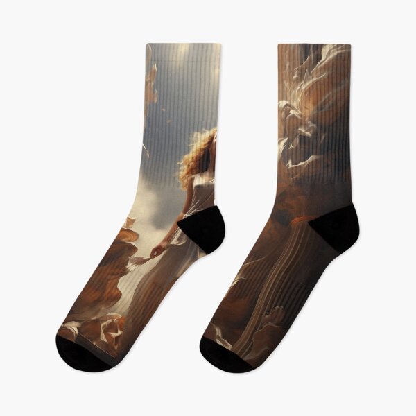 Item preview, Ascension: A Lone Traveler Amidst Heaven's Clouded Columns designed and sold by oanaunciuleanu.