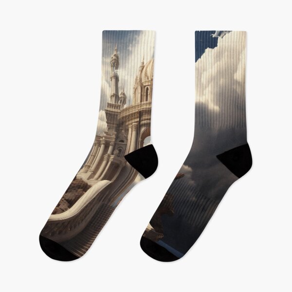 Item preview, Ascension: A Lone Traveler Amidst Heaven's Clouded Columns designed and sold by oanaunciuleanu.