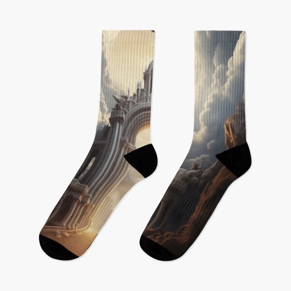 Item preview, Ascension: A Lone Traveler Amidst Heaven's Clouded Columns designed and sold by oanaunciuleanu.