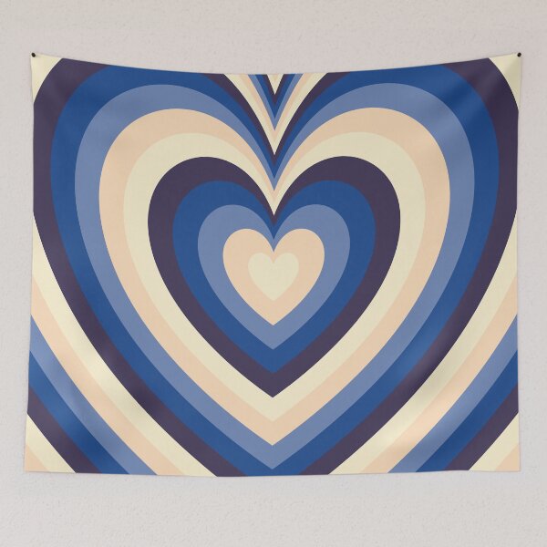 Item preview, Gold and Blue Groovy Heart Pattern designed and sold by EpicCreation.