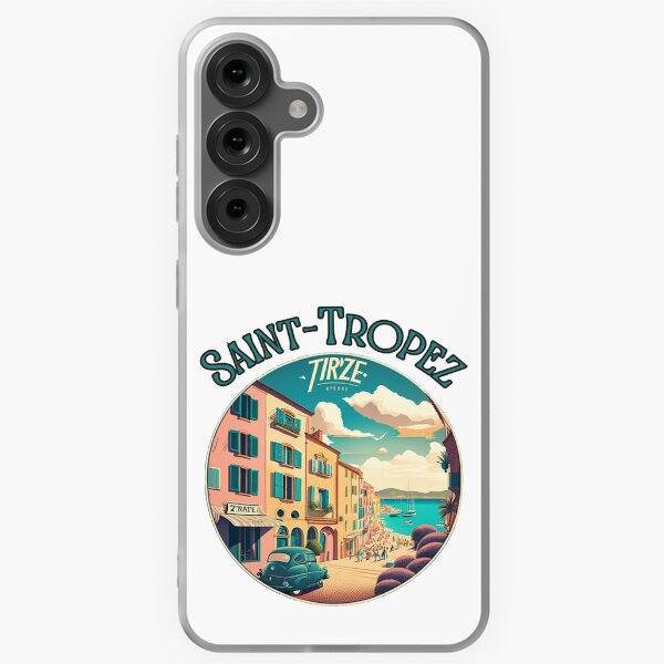 Item preview, Saint-Tropez France Streetscape Art - Retro Vintage Travel designed and sold by stickercuffs.