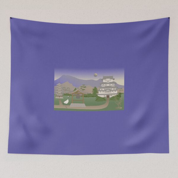 Item preview, Japanese Landscape with Crane and Temples designed and sold by OpenED360.
