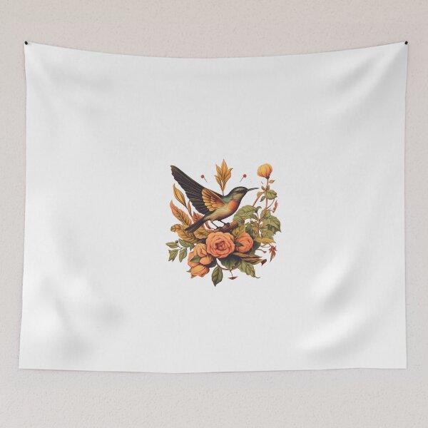 Item preview, Colorful bird with flowers designed and sold by Okracha.
