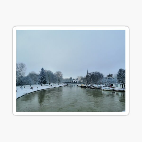 Snowy Abingdon on Thames Sticker