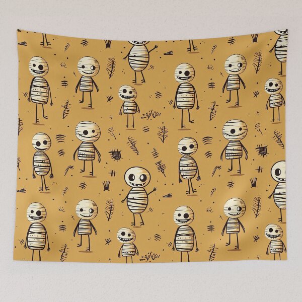 Item preview, Halloween mummy abstract print designed and sold by Inky-Spiration.