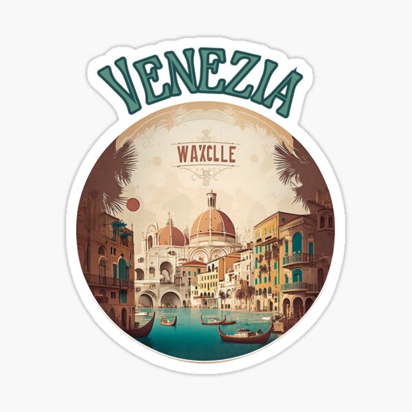 Item preview, Venice Italy Streetscape Art - Retro Vintage Travel designed and sold by stickercuffs.