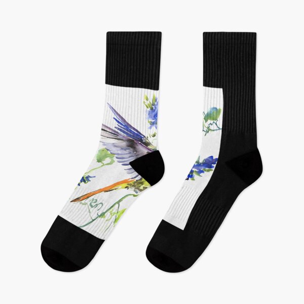 Item preview, Flying Hummingbird and Blue Flowers   	 designed and sold by ueukqucax7.