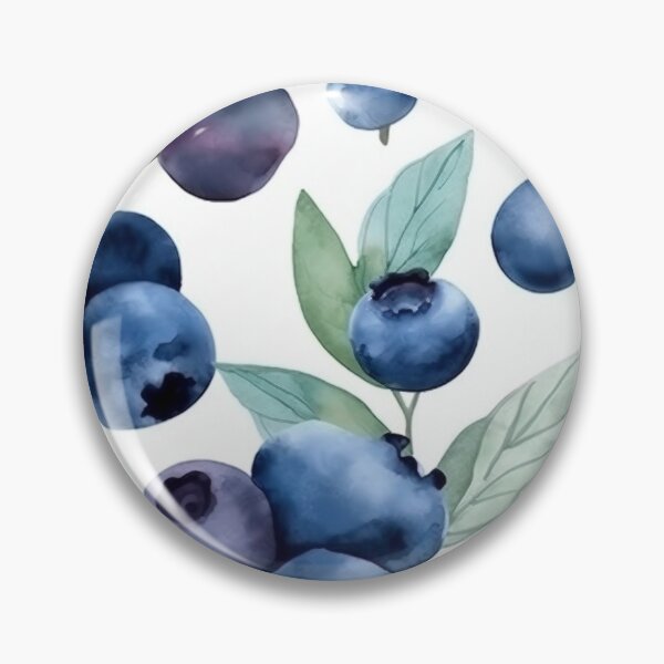 Item preview, Blueberry watercolor painting seamless pattern designed and sold by MiraCleAI.