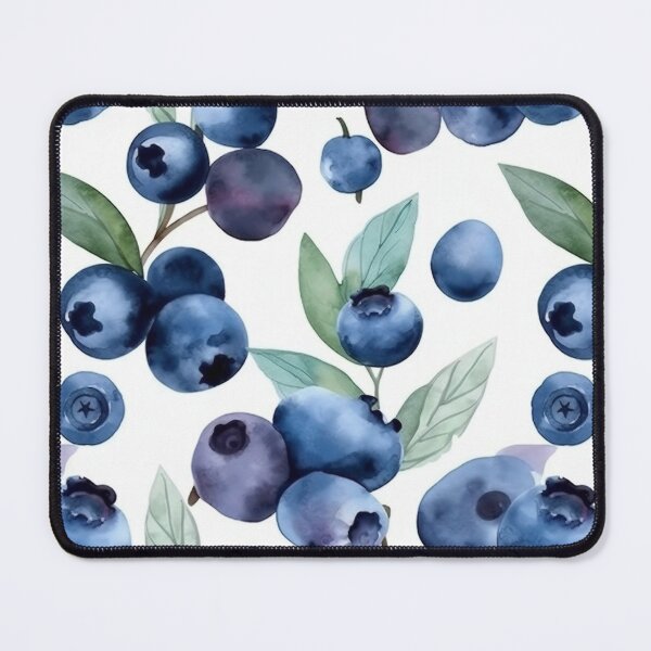 Item preview, Blueberry watercolor painting seamless pattern designed and sold by MiraCleAI.