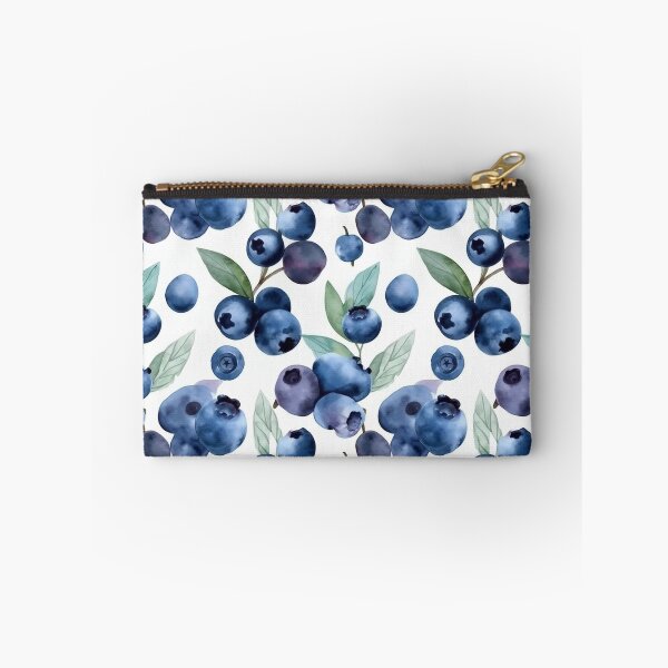 Item preview, Blueberry watercolor painting seamless pattern designed and sold by MiraCleAI.