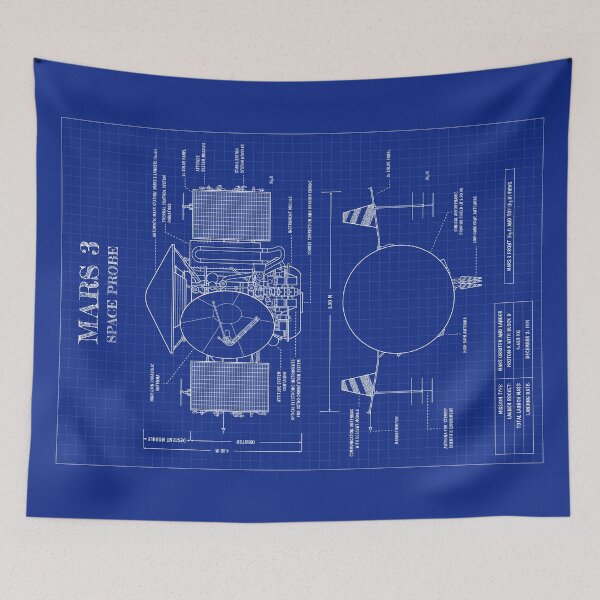 Item preview, Soviet Mars 3 Space Probe (Blueprint. Vertical) designed and sold by BGALAXY.