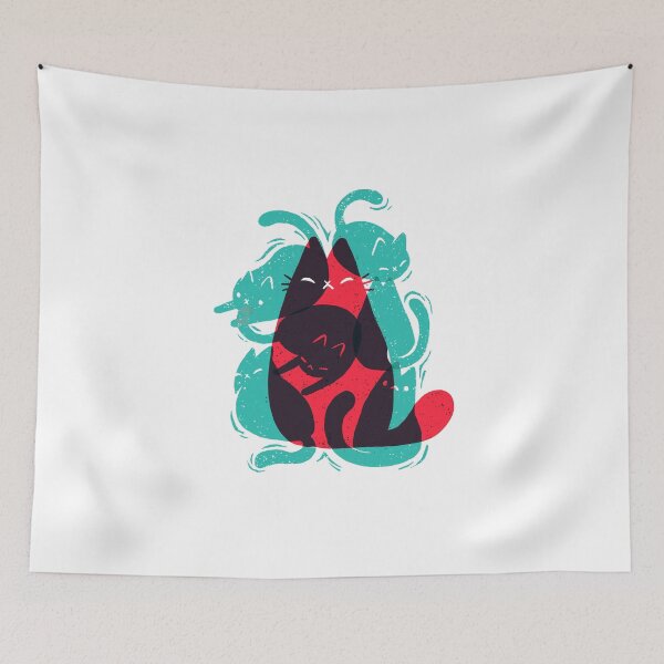 Item preview, Cat shapes - Funny Cute Kitty - Modern Art  designed and sold by BlancaVidal.