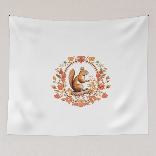 Item preview, Majestic ,Colorful squirrel with flowers designed and sold by Okracha.