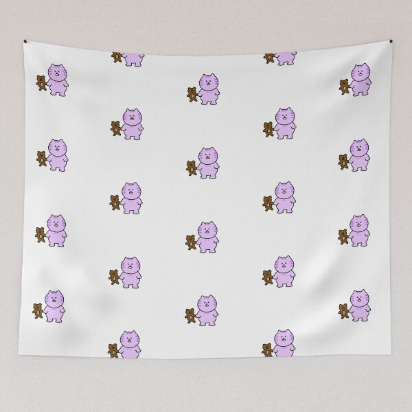 Item preview, purple Cat and a bear doll designed and sold by superbaechoo.