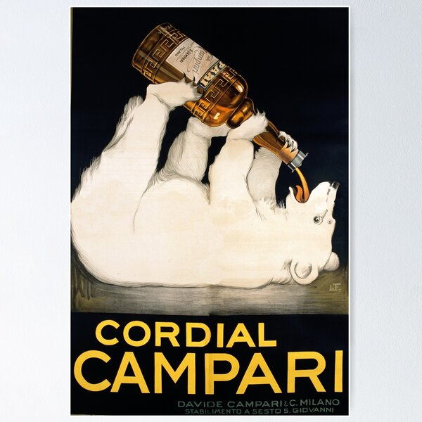 Item preview, Vintage Liquor Poster Polar Bear designed and sold by Sasha Art Gallery.
