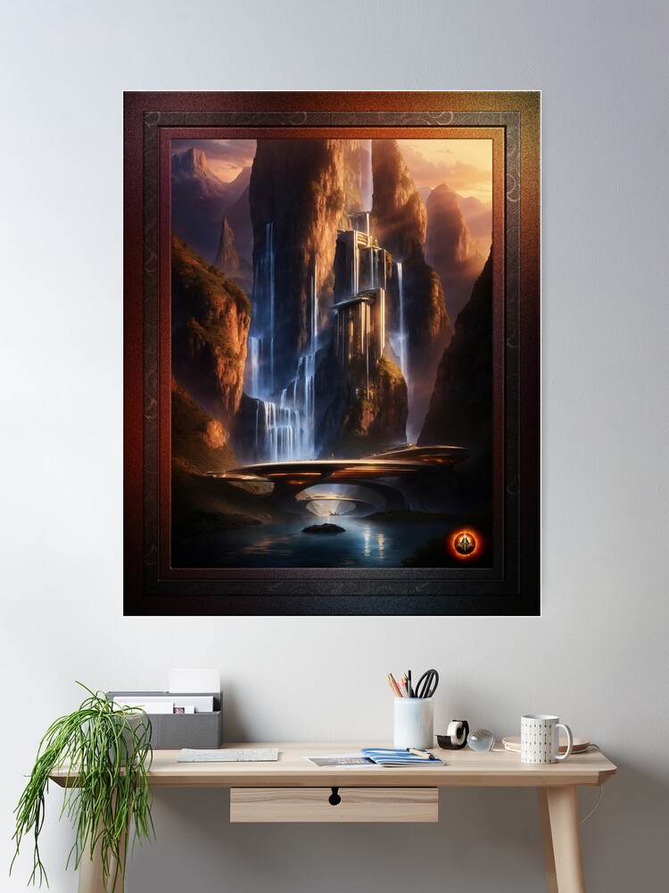 Tryvin City Of Braethian VII Impressive AI Concept Art by Xzendor7 Wall Decor Poster