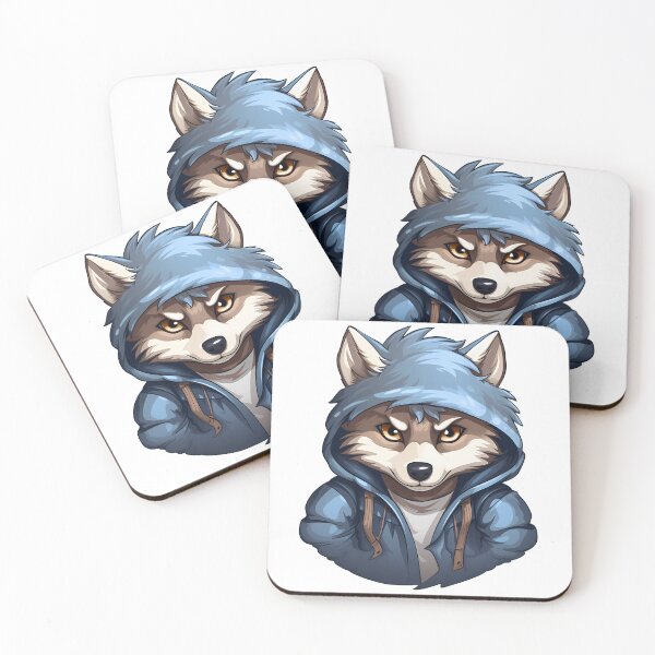 Item preview, Cute Wolf with a hoodie designed and sold by Vansky-Art.