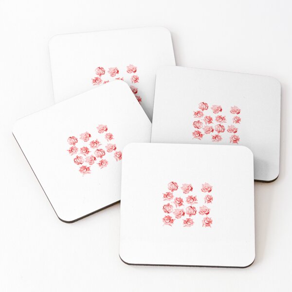 Item preview, Large bright red roses on white designed and sold by FlowerandDesing.