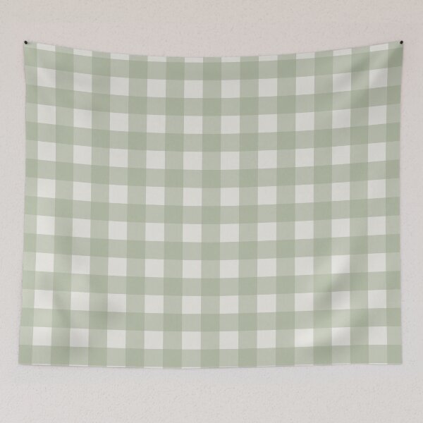 Artikelvorschau, Salbeigrünes Gingham-Karomuster entworfen und verkauft von kierkegaard.