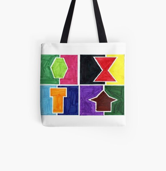 4 Cclors Card (Facemadics colorful iIllustration shape drawing) All Over Print Tote Bag