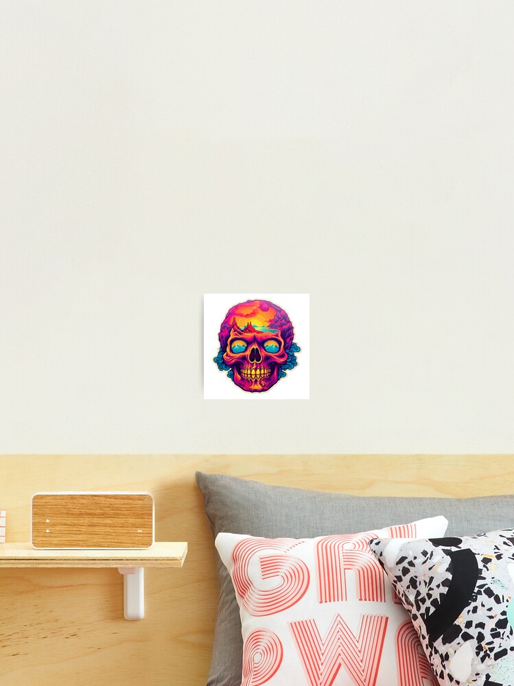 Thumbnail 2 of 3, Photographic Print, Skull In Color designed and sold by InkCreato.