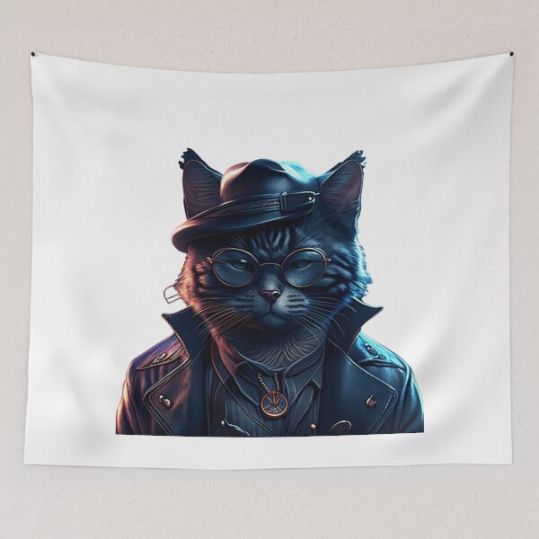 Item preview, Gangster cute cat in Sherlock Holmes costume designed and sold by Thonja.