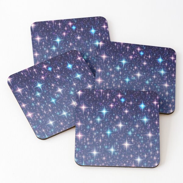 Item preview, Colorful glowing stars in space anime pattern  designed and sold by TomFrontierArt.