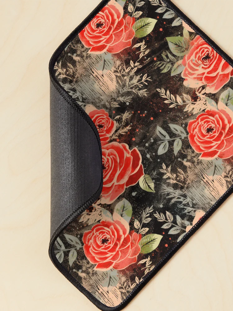 Thumbnail 2 of 5, Mouse Pad, Boho Roses Design designed and sold by StudioRedKoala.
