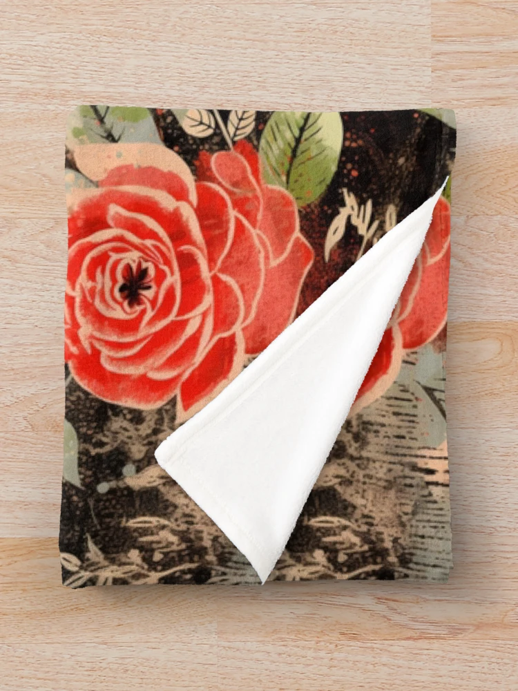 Thumbnail 3 of 6, Throw Blanket, Boho Roses Design designed and sold by StudioRedKoala.