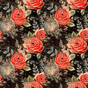 Artwork thumbnail, Boho Roses Design by StudioRedKoala