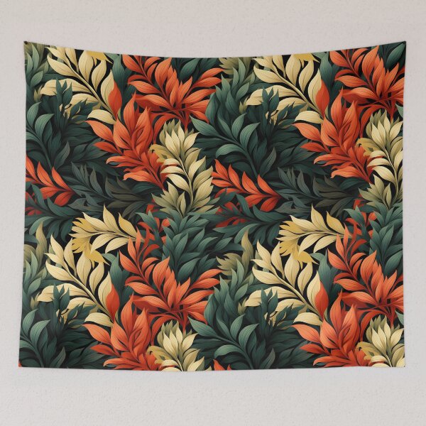 Item preview, Orange Green Gold Autumn Leaves—autumn pattern, autumn design, fall design, wallpaper, seamless, fashion illustration designed and sold by ignasirus.