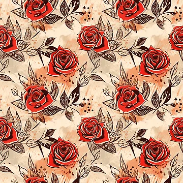 Artwork thumbnail, Boho Roses Design by StudioRedKoala