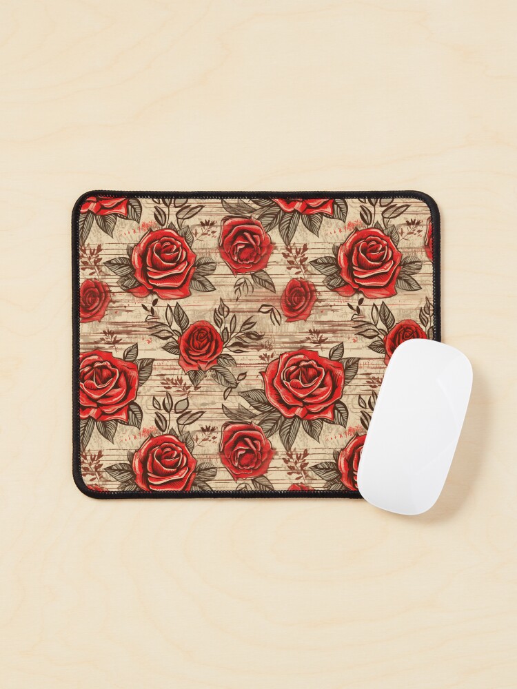 Thumbnail 1 of 5, Mouse Pad, Boho Roses Design designed and sold by StudioRedKoala.