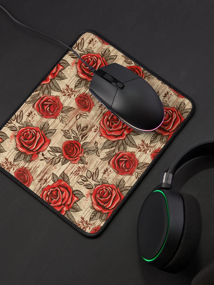 Thumbnail 4 of 5, Mouse Pad, Boho Roses Design designed and sold by StudioRedKoala.