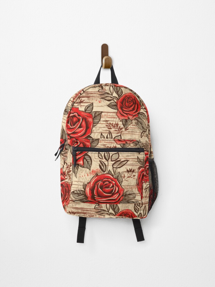 Thumbnail 1 of 3, Backpack, Boho Roses Design designed and sold by StudioRedKoala.