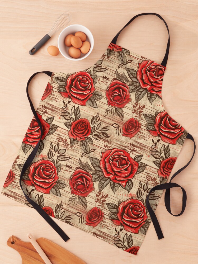 Thumbnail 1 of 6, Apron, Boho Roses Design designed and sold by StudioRedKoala.