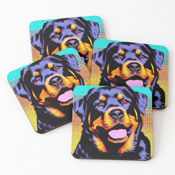 Aperçu de l'œuvre Rottweiler Pop Art créée et vendue par FunnehGacha.
