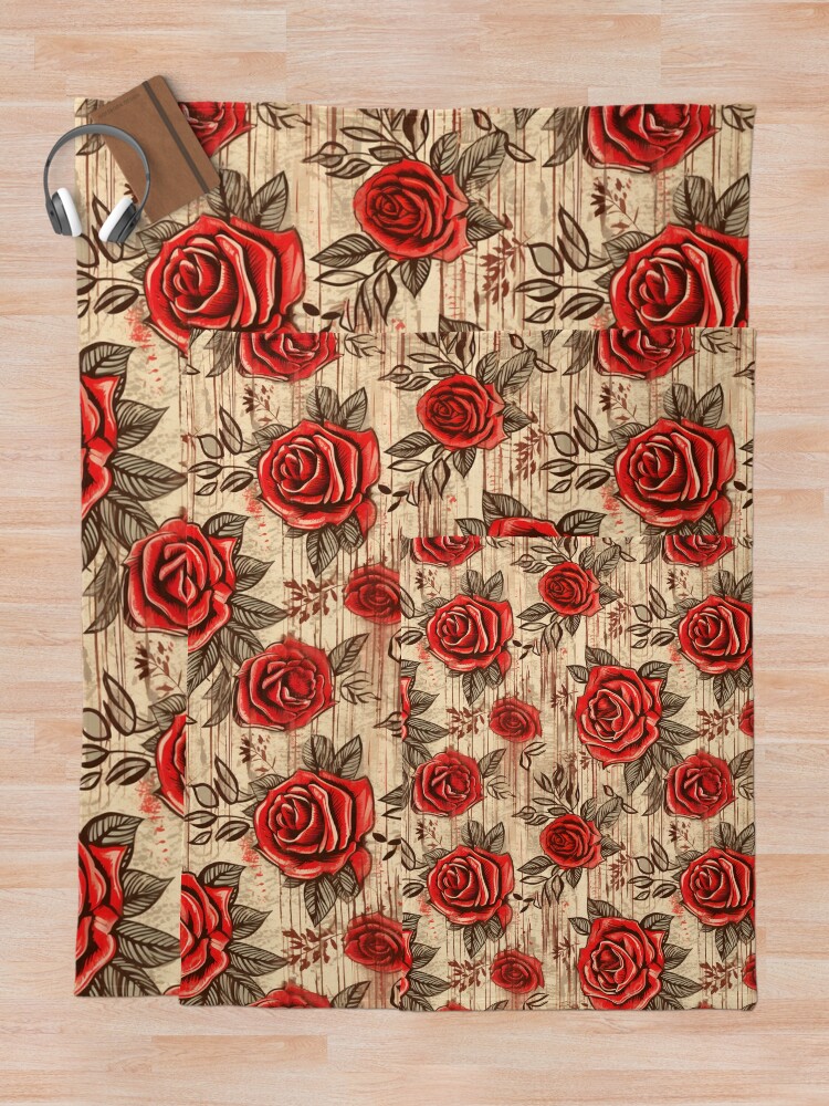 Thumbnail 5 of 6, Throw Blanket, Boho Roses Design designed and sold by StudioRedKoala.