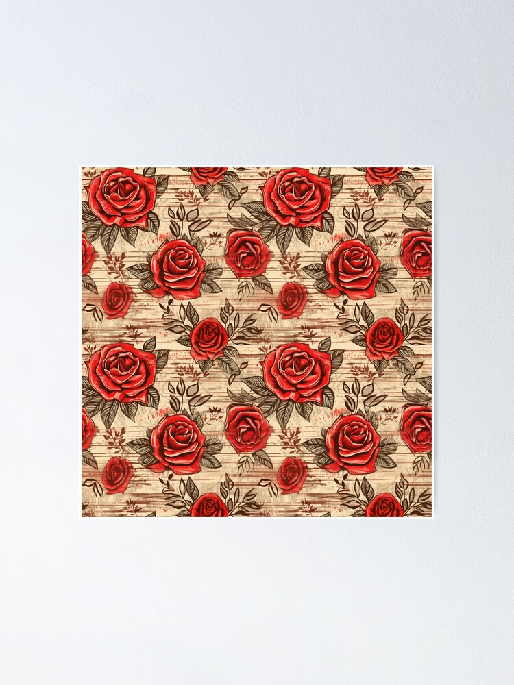 Thumbnail 1 of 3, Poster, Boho Roses Design designed and sold by StudioRedKoala.