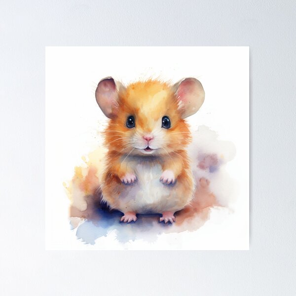 Content Baby Hamster with Cheese: Bandana-Adorned Cartoon Sticker