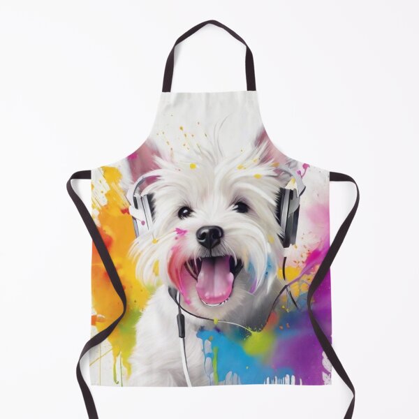 Item preview, West Highland White Terrier Dog Portrait With Headphones designed and sold by Wolfheartart.