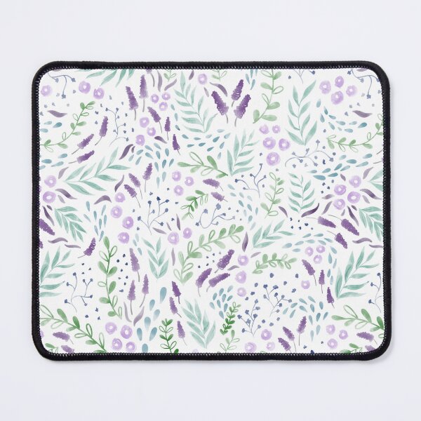 Item preview, Watercolor purple roses and lavender pattern designed and sold by Fern and Quill.